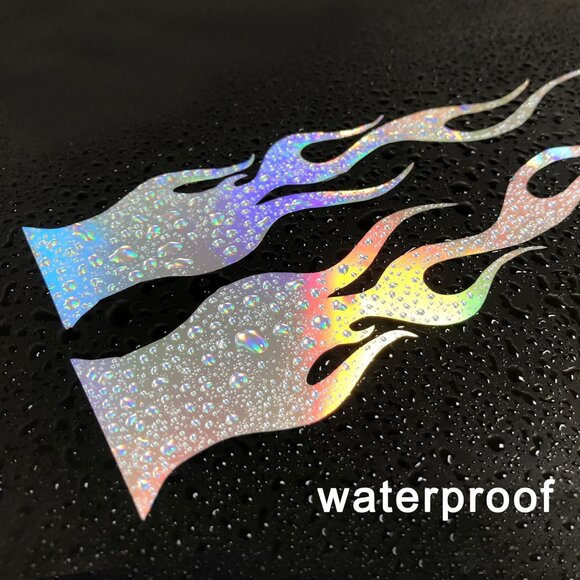 4 Pcs 11.4'' Flame Reflective Sticker for Car Vinyl Racing Sports Flame Stripe D - Picture 3 of 6